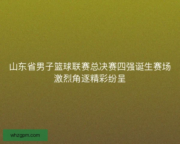 山东省男子篮球联赛总决赛四强诞生赛场激烈角逐精彩纷呈